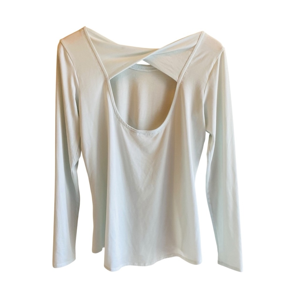 ⭐️ Athleta Jacquard Flexlight Train Top Women’s Loose Shirt Blue Long Sleeve - Picture 3 of 4